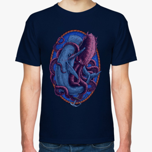 Футболка с принтом Кит и Осьминог