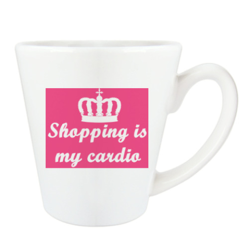 Чашка Латте с принтом shopping is my cardio