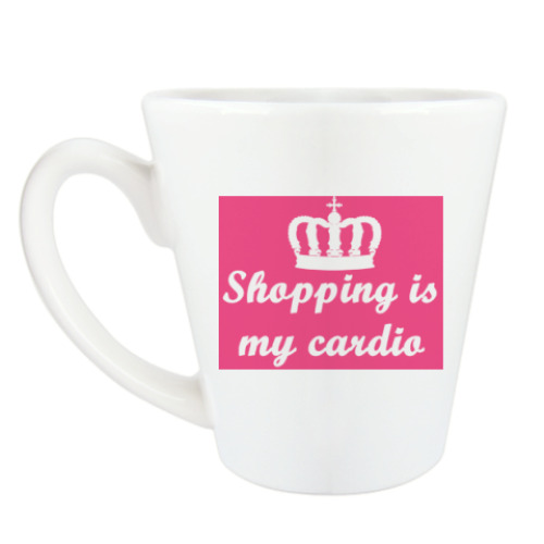 Чашка Латте с принтом shopping is my cardio