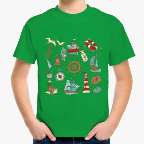 Детская футболка с принтом На море