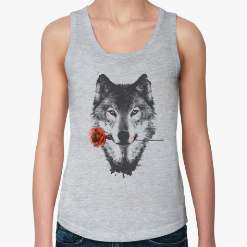 Женская майка с принтом Волк