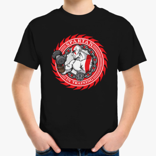 Детская футболка с принтом Спартанцы тренируются