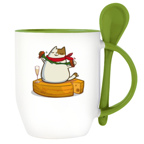 Кружка с ложкой Франкот — Пятничный Котик №30