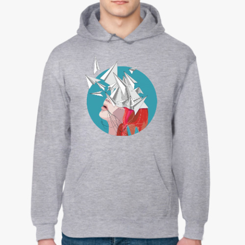 Толстовка худи с принтом Полёт мысли