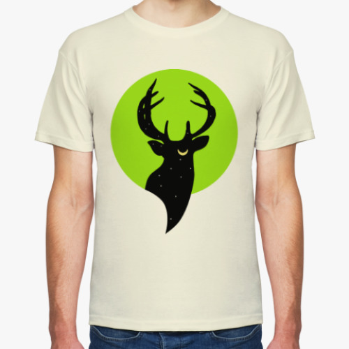 Футболка с принтом Олень и луна