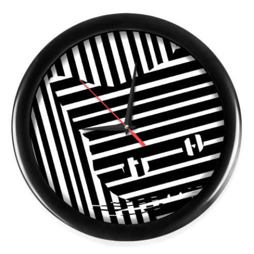 Настенные часы с принтом Оптическая иллюзия