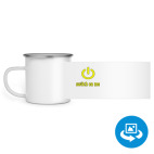 Кружка металлическая белая (круговая запечатка)