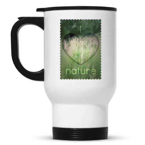 Кружка-термос с принтом 'I Heart Nature'