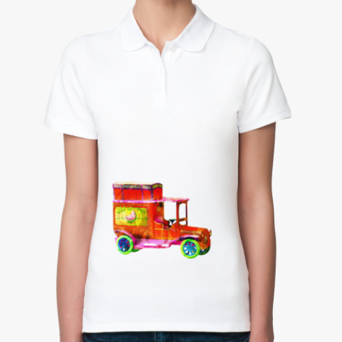 Женская рубашка поло (печать) с принтом Wild Watermelon Company