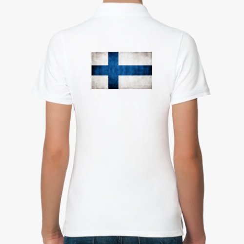 Женская рубашка поло (печать)  'Финский флаг'