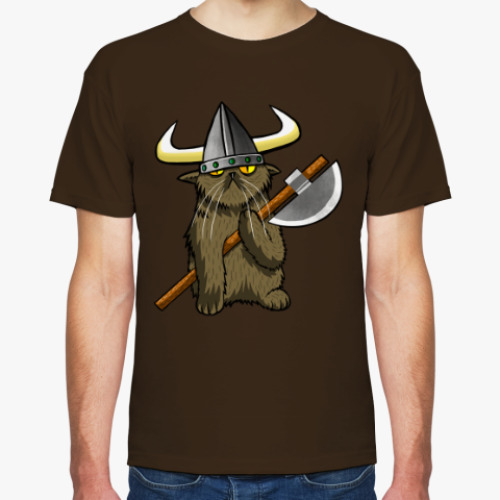 Футболка с принтом Кот Викинг