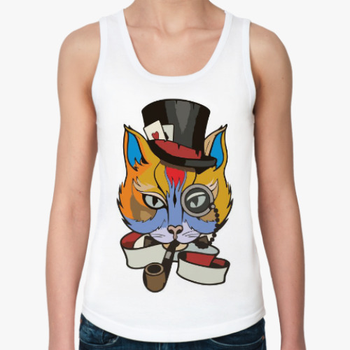 Женская майка с принтом CAT ARISTOCRAT