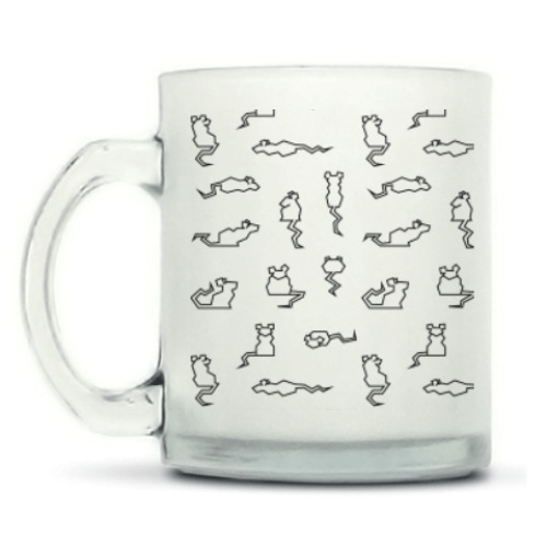 Кружка матовая с принтом Узор из крыс