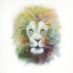 Лев, акварель