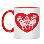 Двухцветная кружка Птички