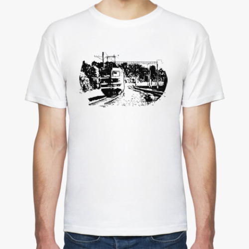 Футболка с принтом Электровоз