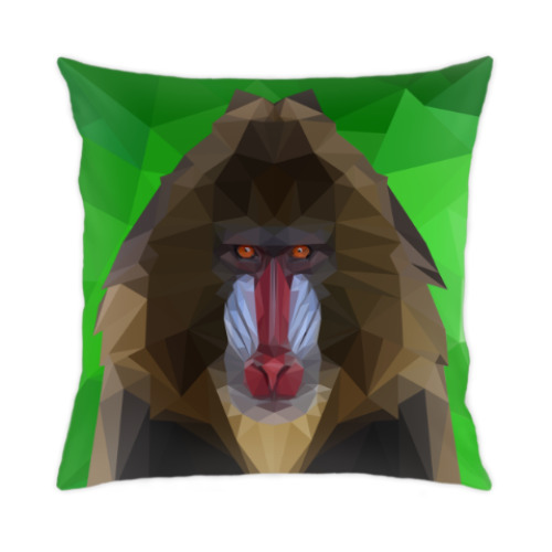 Подушка с принтом Обезьяна мудрый мандрил
