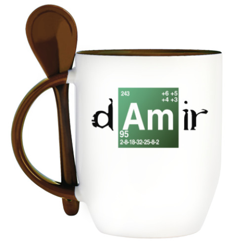 Кружка с ложкой с принтом Дамир ('Во все тяжкие')