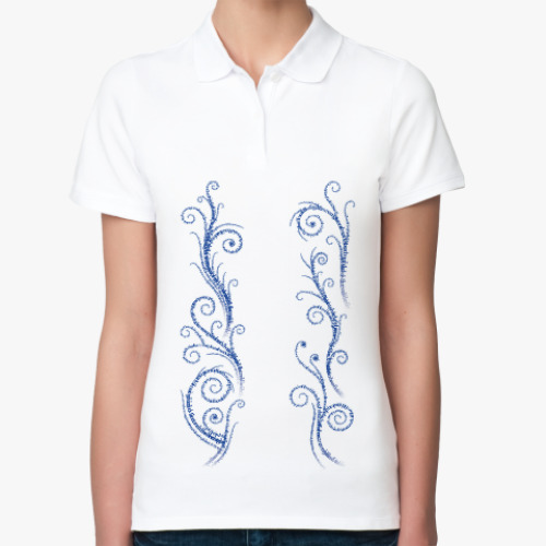 Женская рубашка поло (печать) с принтом Орнамент