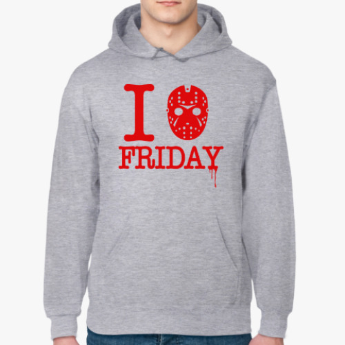 Толстовка худи с принтом Люблю пятницу