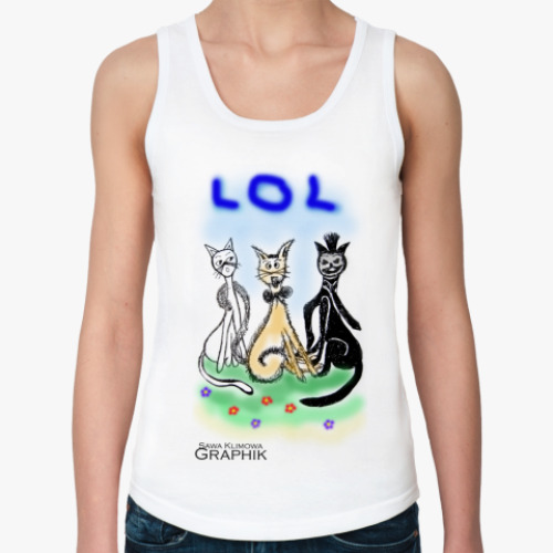 Женская майка с принтом Коты