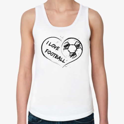 Женская майка Я люблю футбол