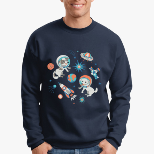 Свитшот с принтом Космические собаки