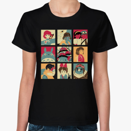 Женская футболка с принтом Аниме Поп-арт