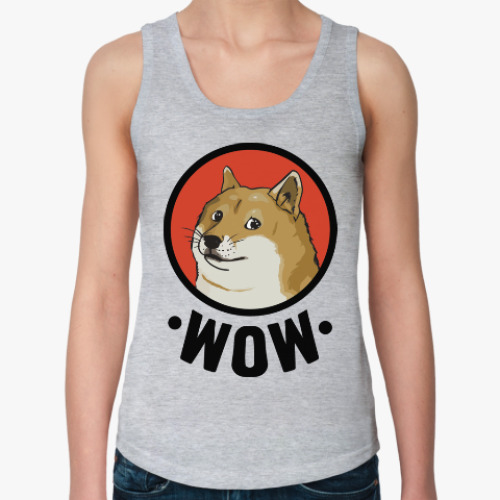 Женская майка с принтом Лайка WOW