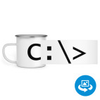 Кружка металлическая белая (круговая запечатка)