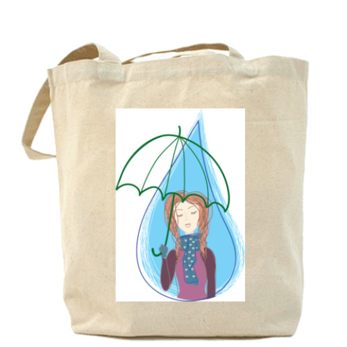 Сумка шоппер с принтом 'Капля'