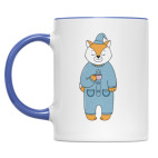 Лис с чашечкой утреннего кофе