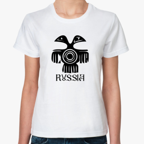 Классическая футболка с принтом Российская Федерация