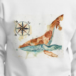 Кит с картой мира