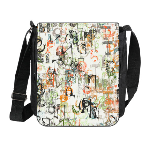 Сумка на плечо (мини-планшет) Хаотичный алфавит