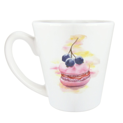 Чашка Латте с принтом Французский макарон