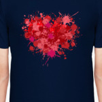 Сердце из брызг краски