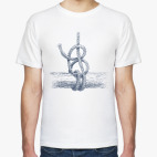 Классическая футболка Море винтаж узел