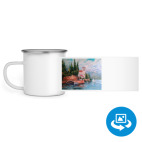 Кружка металлическая белая (круговая запечатка)