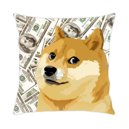 Подушка с принтом DOGE