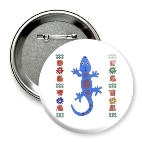 Значок 75мм с принтом ящерица из Африки