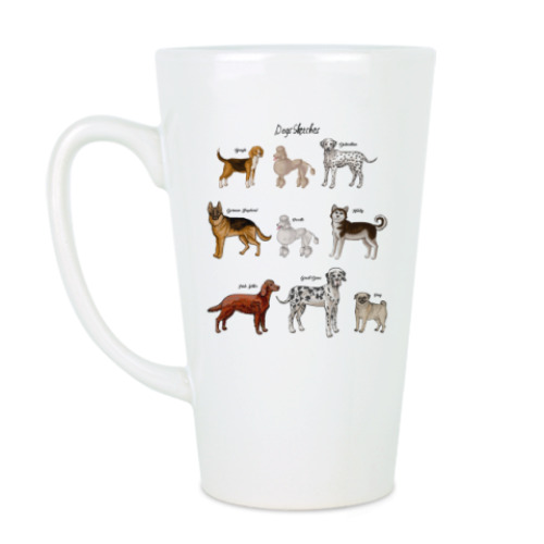 Чашка Латте с принтом Собаки