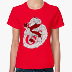 Классическая женская футболка Восточный дракон