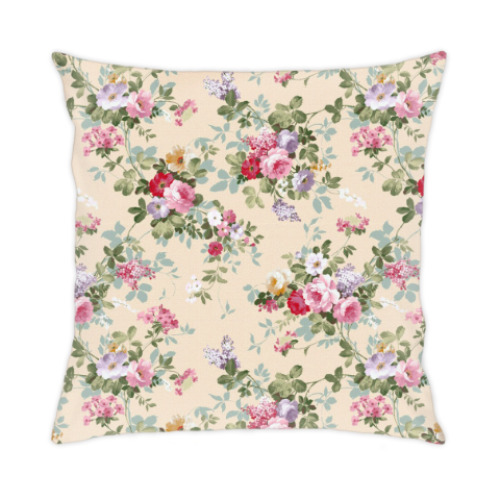 Подушка с принтом винтажные цветы