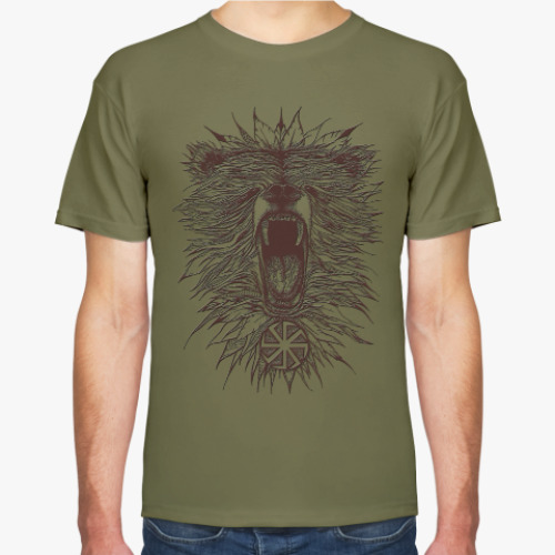 Футболка с принтом Рычащий медведь