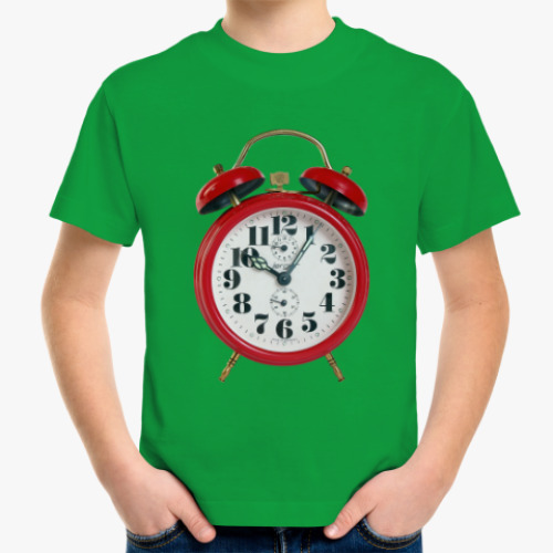 Детская футболка с принтом Ретро будильник