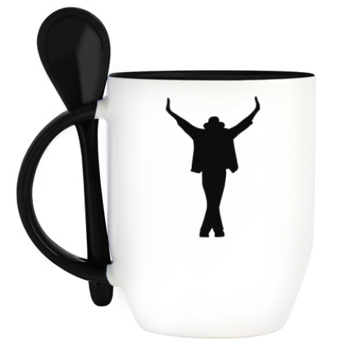 Кружка с ложкой Michael Jackson