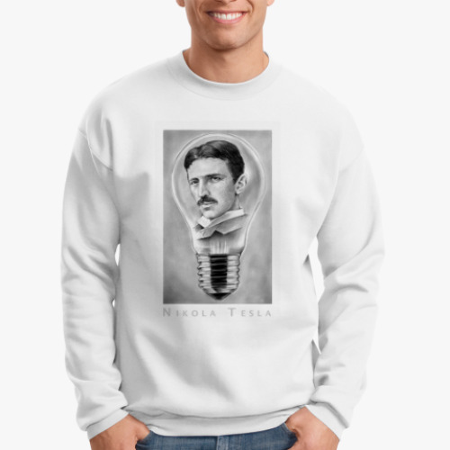 Свитшот с принтом Никола Тесла