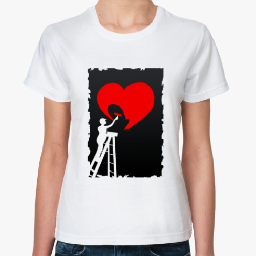 Классическая футболка с принтом Седце