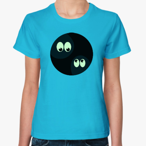 Женская футболка с принтом Кто здесь?